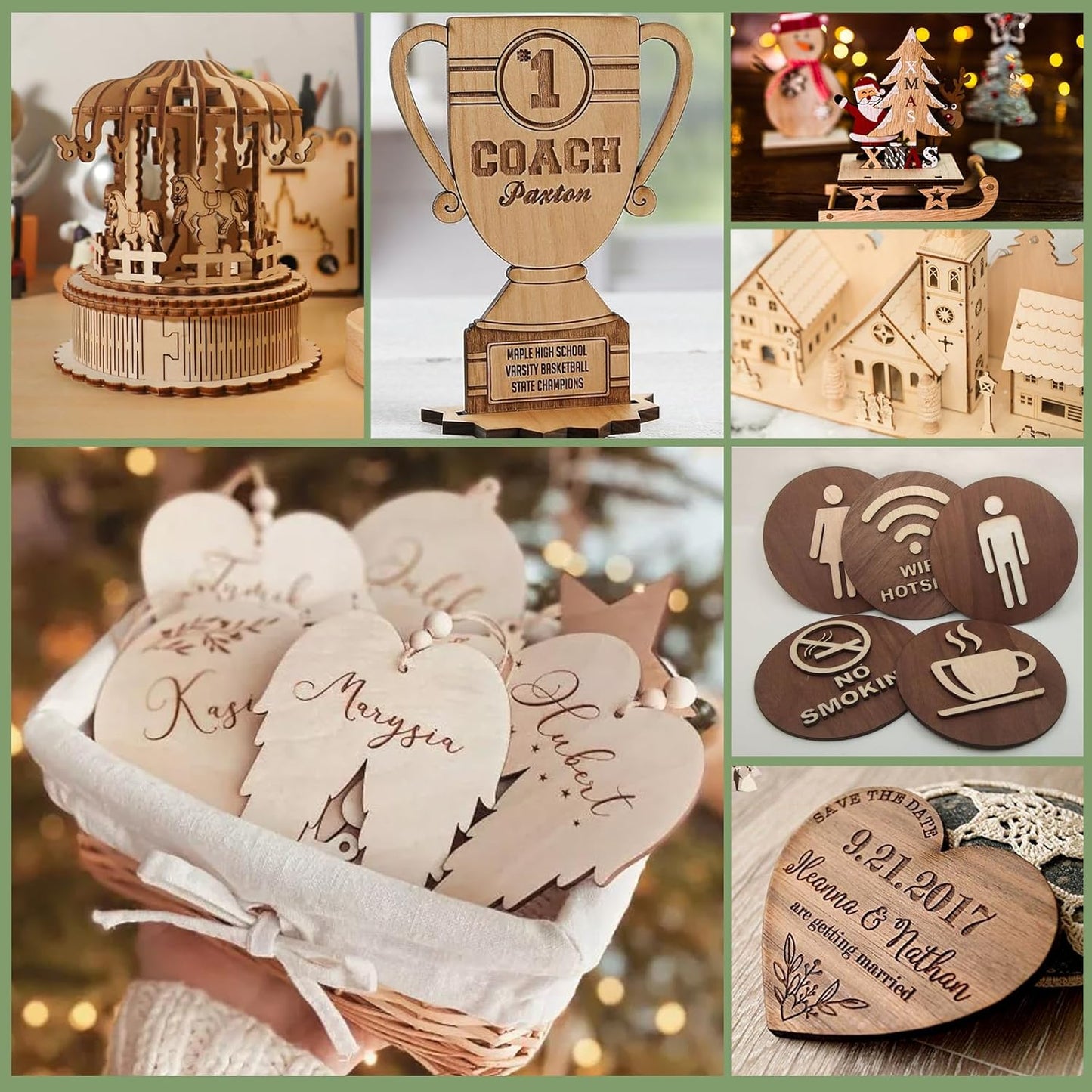 12 Pack 3mm Plywood Sheets Set for Crafts,Contains 4 Pack Walnut and 8 Pack Basswood Sheets.12x12x1/8 Inch Unfinished Wood for Laser Cutting & Engraving, Wood Burning, Architectural Models.