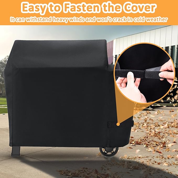 Grill Cover for Weber Searwood XL 600 Pellet Series, Waterproof Smoker Cover for Weber Grills Searwood 600 XL Pellet 3400146 Models, 600D Pellet Cover Replacement for Searwood 600 XL Cover