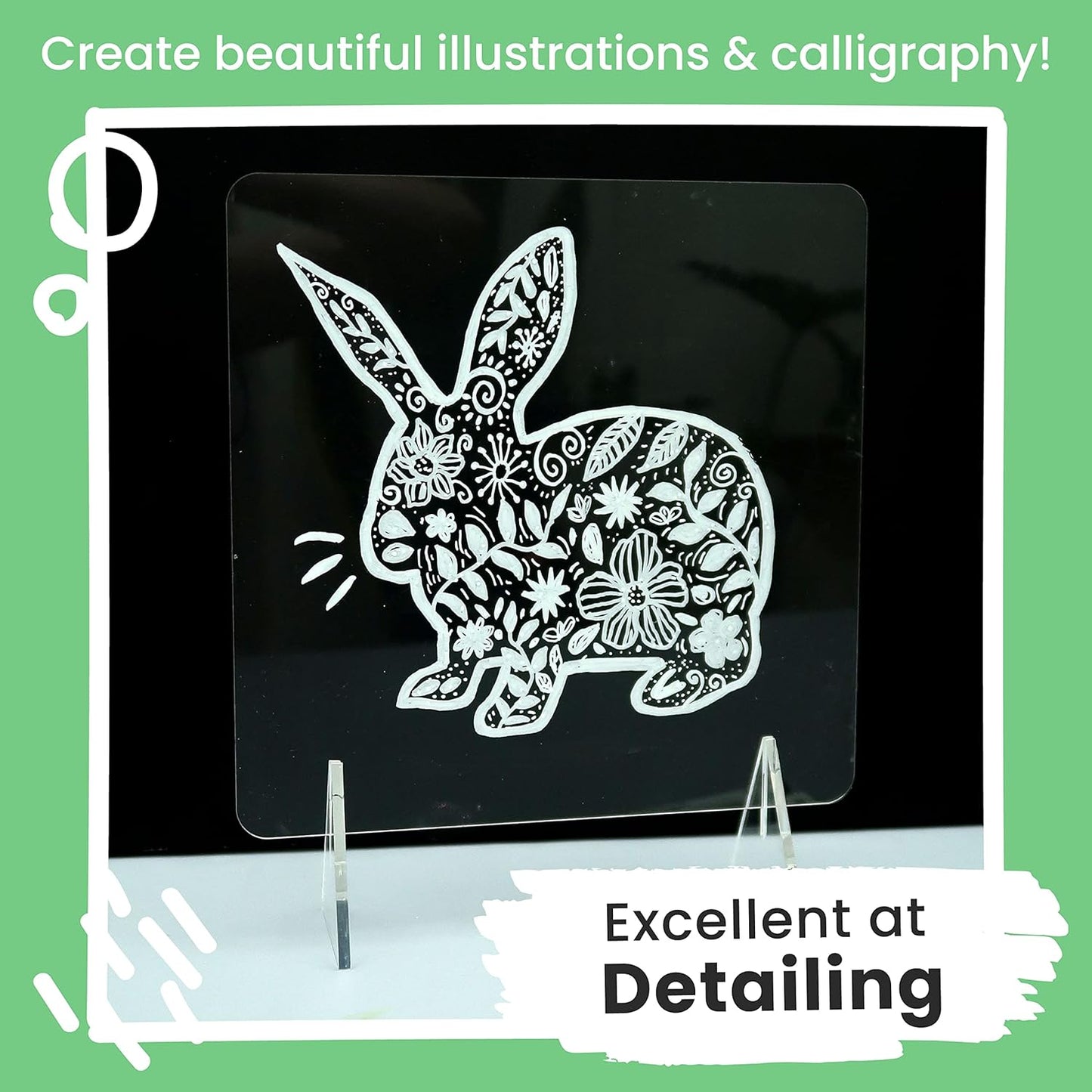 Chalkola White Chalk Markers Fine Tip (6 Pack, 1mm Extra Fine Point) - Dry Erase Liquid Chalk Pens for Chalkboard, Blackboard, Car Window, Bistro, Glass, Board, Calendar - White Chalkboard Markers