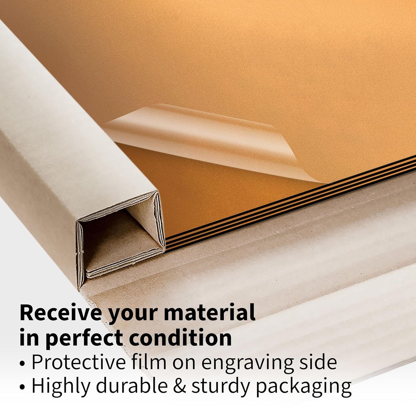 Trotec | Metallic Looking Acrylic Sheet | 12"x12"x1/16, 8 Pcs | Smooth Gold/Black | Metallic Finish - Scratch Resistant for Laser Engraving & Cutting,Printing,Glowforge,Name Plate | USA Made