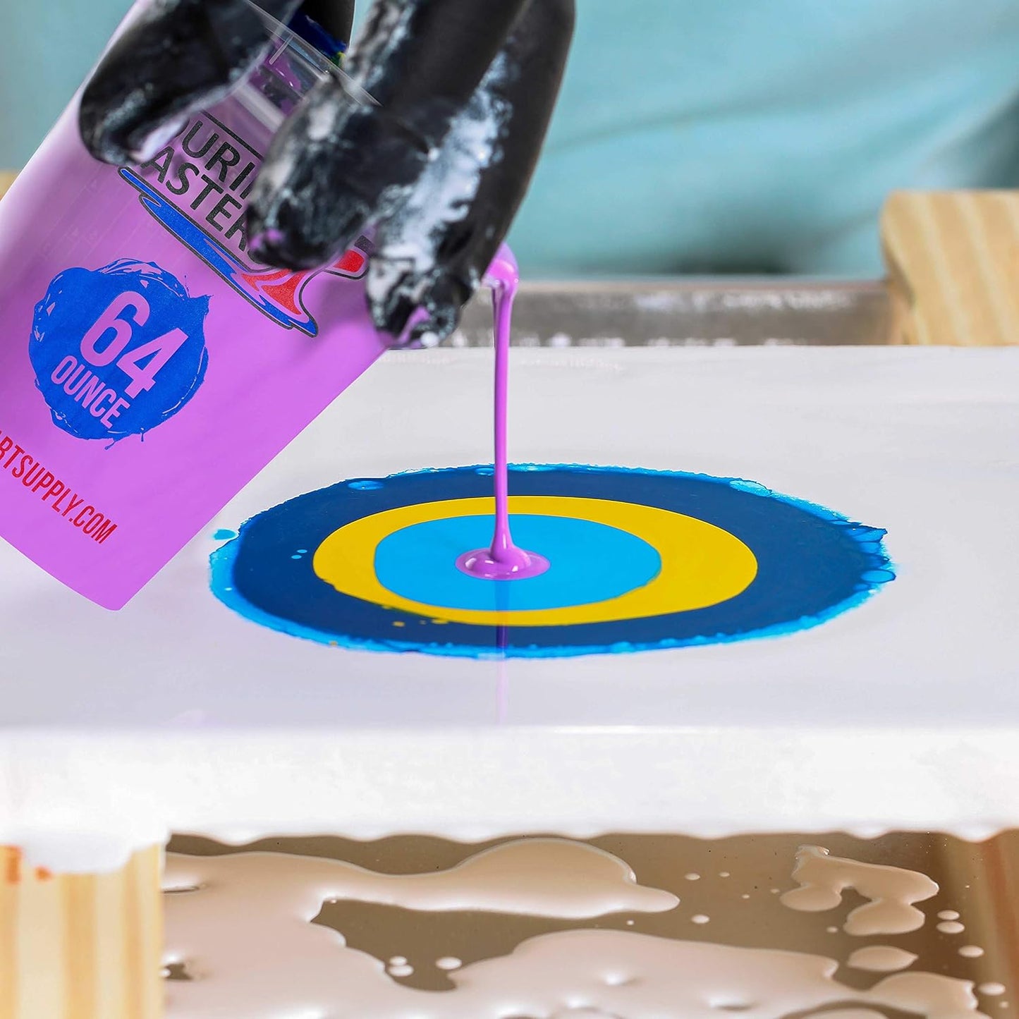 Pouring Masters 64 Ounce (2000ml) Graduated Plastic Mixing Cups (Box of 12) - Paint Mixing Cups for Epoxy Resin, Art, Kitchen, Baking - Measurements in OZ and ML, 4 Different Measuring Ratios 1:1