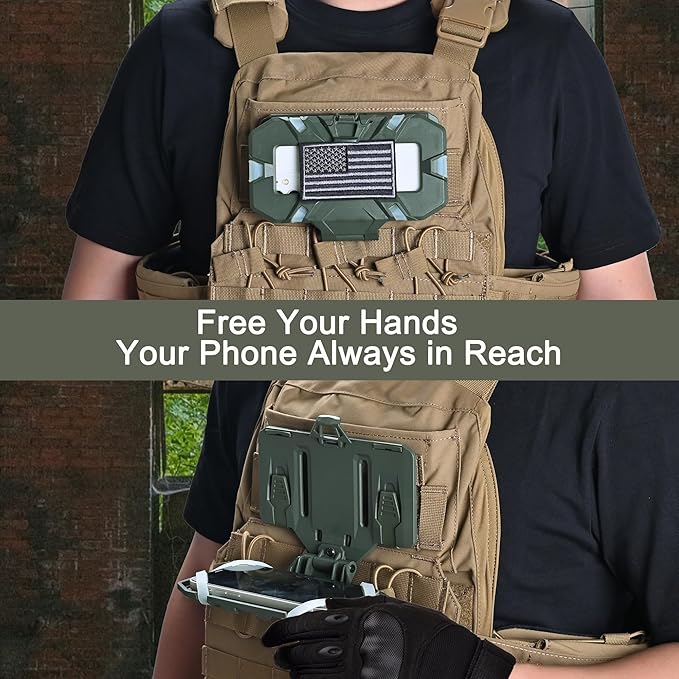 Tactical Plate Carrier Phone Mount, Universal Molle Phone Holder,Tactical Phone Holder Foldable Navigation Board for Tactical Vest Attachments