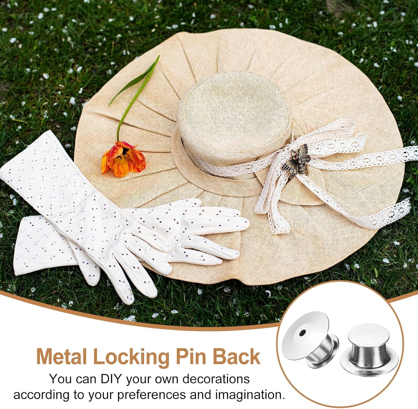 uxcell 30Pcs Metal Locking Pin Backs, Pin Keepers Locking Clasp Flat Head Clamp Needle Back Lock for DIY Brooch Crafts Badges Enamel Lapel, Silver