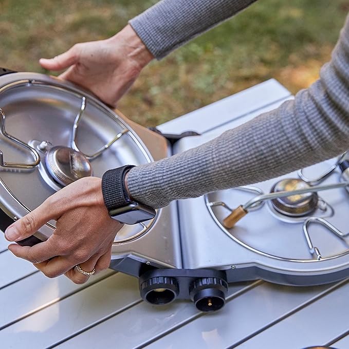 Coleman Fold ‘N Go 2-Burner Propane Stove, Dual Adjustable Burners with 20,000 BTUs of Power & InstaStart Ignition, Great for Camping, Tailgating, Grilling, & More
