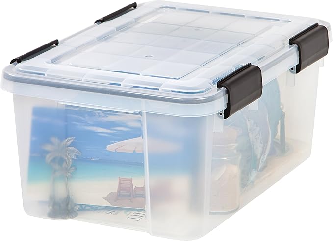 IRIS 19 Quart Weathertight Storage Box, Clear - 110380