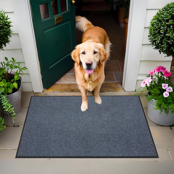 Commercial Grade Entrance Mat 36x48inch Heavy Duty Doormat for High Traffic Entryways Rug All Weather Door Floor Mat with Ultra Grip PVC Backing Non Slip Welcome Mat for Patio,Entry,Indoor Outdoor