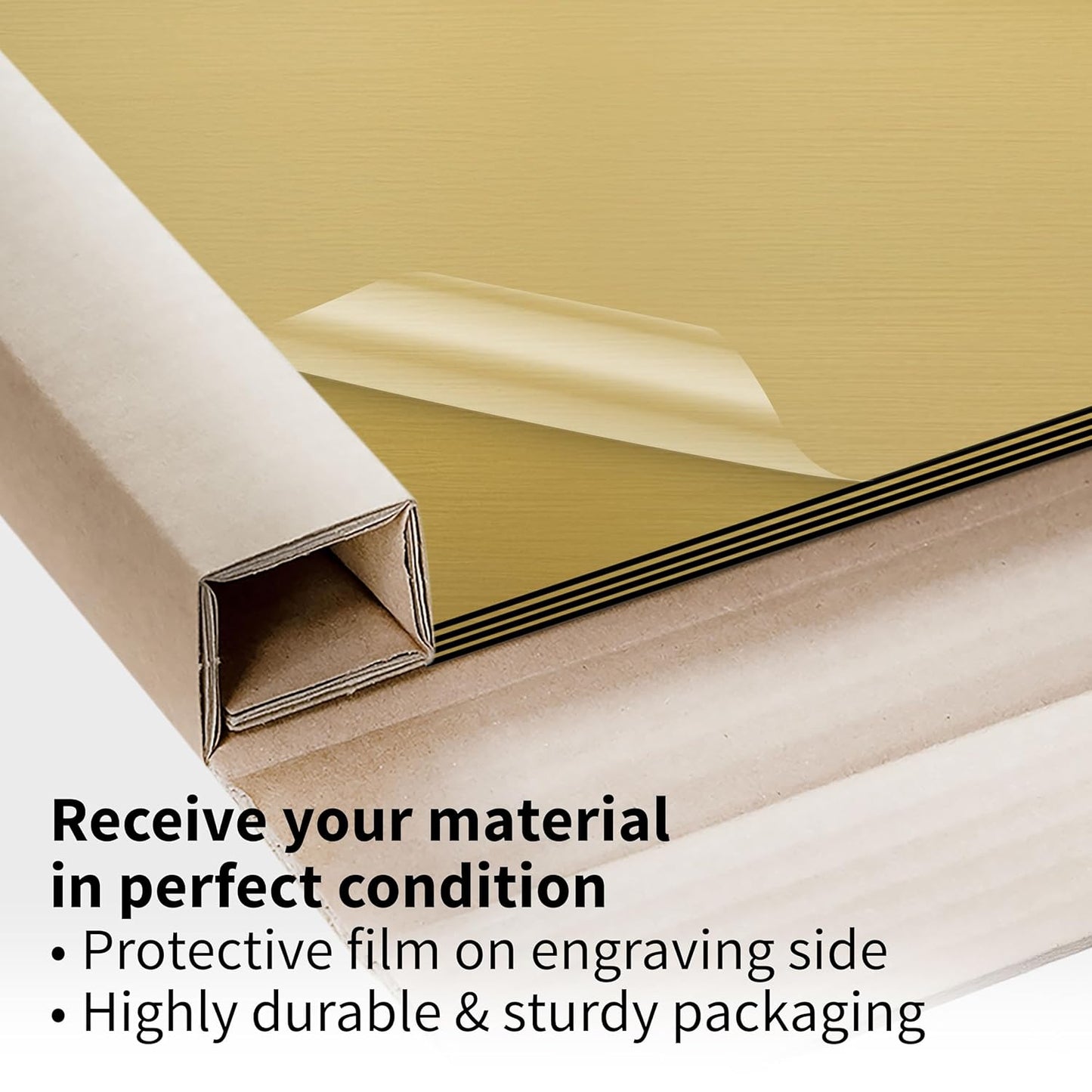 Trotec | Metallic Looking Acrylic Sheet | 12"x24"x1/16, 4 Pcs | European Gold/Black | Metallic Finish - Scratch Resistant for Laser Engraving & Cutting,Printing,Glowforge,Name Plate | USA Made