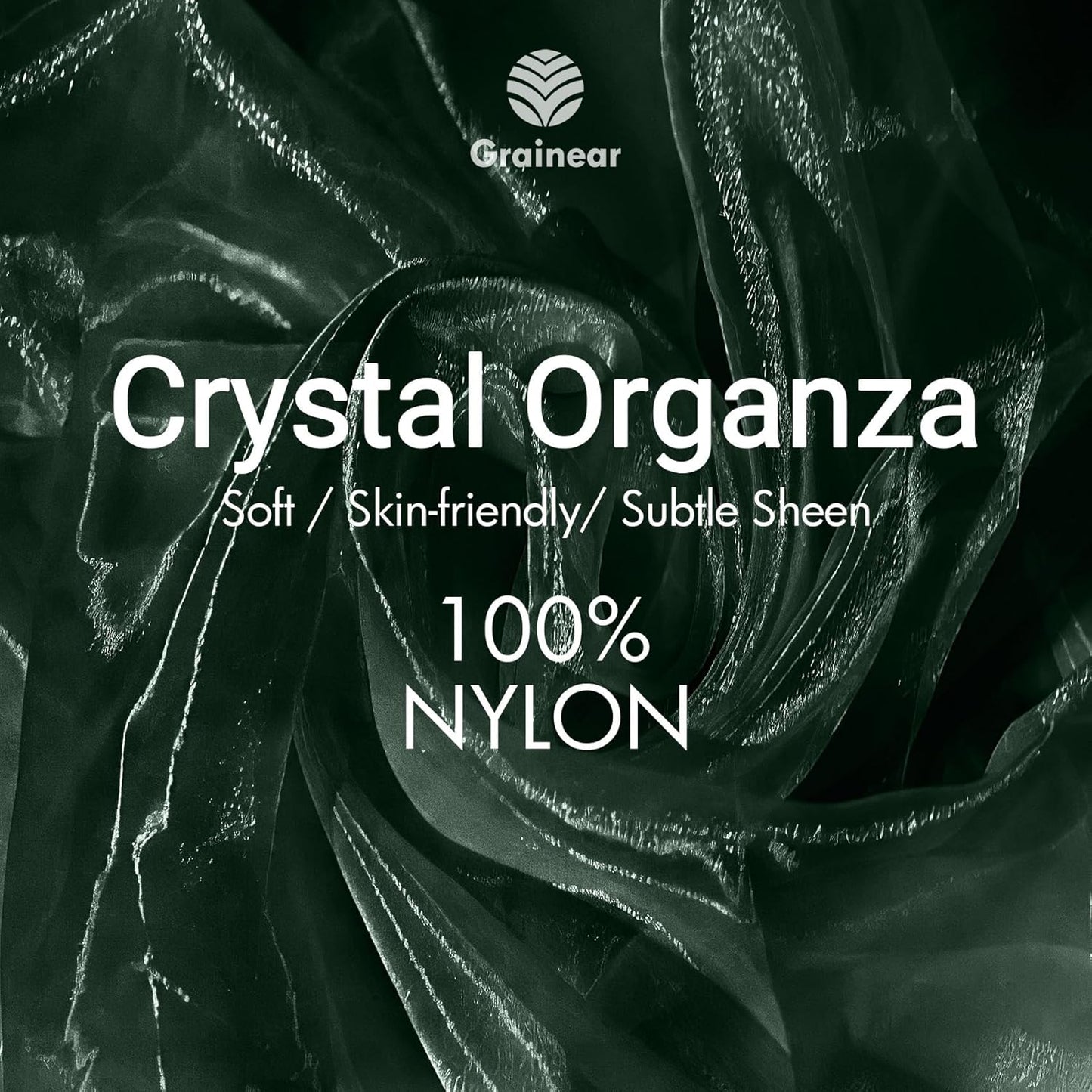 Hunter Green Crystal Organza Fabric – 16" x 5 Yards Lightweight Sheer Tulle for Bows, Tutus, Table Runners, Gift Wrapping, Crafts & DIY Sewing (Folded Package)