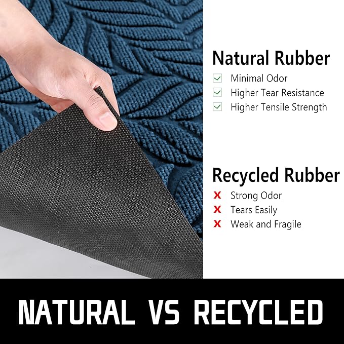 Yimobra 47x24 Large Door Mat Outdoor Indoor, All-Season Waterproof Door Mat Outside Entrance, All-Weather Non-Slip Outside Doormat for Garage Patio Entryway, Blue