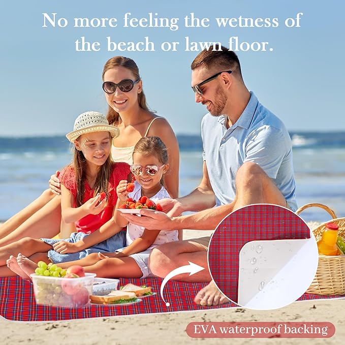 Neti Neti Wicker Picnic Basket for 4 with Insulated Cooler & Waterproof Blanket – Large Willow Picnic Hamper for Outdoor, Camping, Beach, Romantic Dates, Valentine’s Day