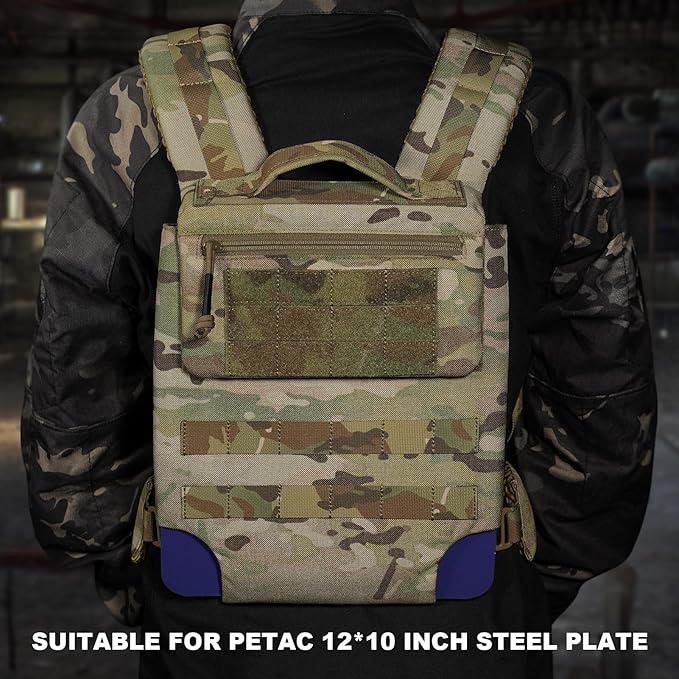 PETAC GEAR Upgraded Weighted Backpack Rucking Backpack for Weight Plates/Honeycomb Breathable fabric/Belt support/Back support platform (max 15lbs capacity) (MC)