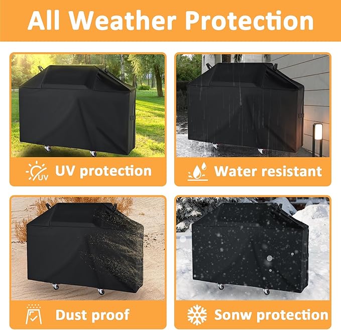 63 Inch Grill Cover for Weber Genesis 300 Series, for New 2022 Genesis 300 Gas Series 3 Burner Grill, Waterproof BBQ Gas Grills Cover, 7757 Grill Cover for Weber 3 Burner Grills