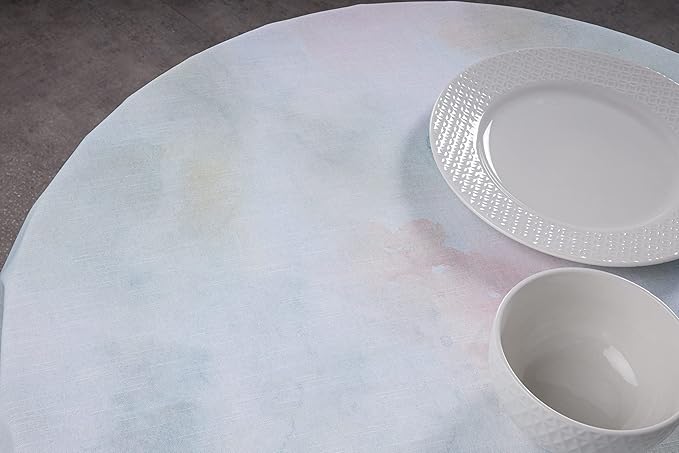 Maison d' Hermine Table Cloth Round Table 100% Cotton 69 Inches Tablecloth Reusable Decorative Everyday Use for Dining Room, Farmhouse, Home, Party, Festive & Wedding Spring Summer - Lazy Summer Days