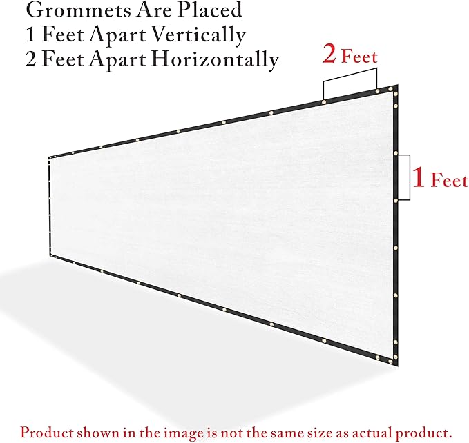 Royal Shade Custom Size 4' x 5' White Fence Privacy Screen Windscreen Cover Netting Mesh Fabric Cloth - Cable Zip Ties Included (We Make Custom Size)