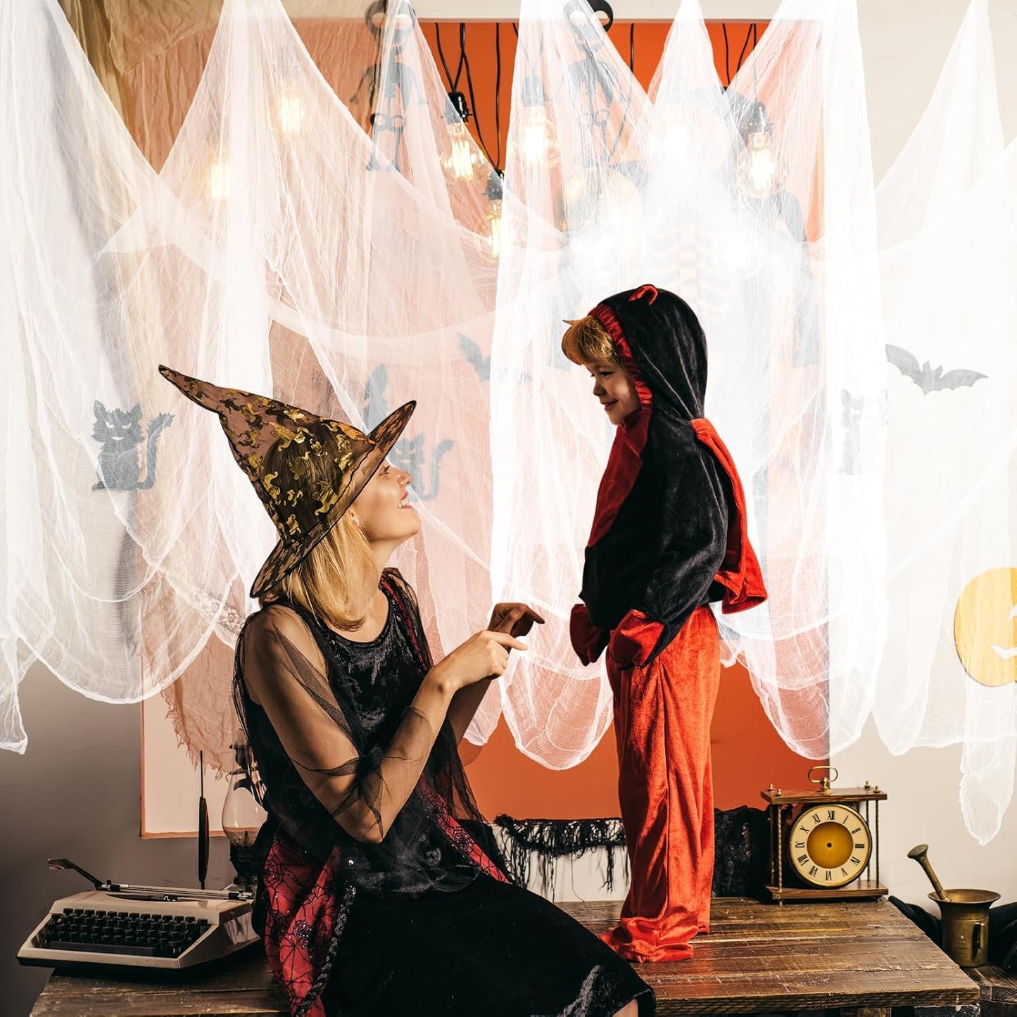 Boao Halloween Cheese cloth 85 x 394 Inch White Cheesecloth Roll for Crafts Large Cotton Muslin Gauze Fabric for Halloween Outdoor & Indoor Spooky Decoration