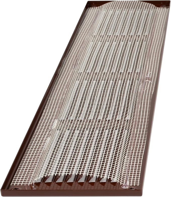 Repa Market Air Vent Cover 16x4 Inch (Outer Dimensions) Brown Galvanized Steel Louvered Grill Cover with Mesh Screen/Wall or Ceiling Vent/HVAC Register for Indoor and Outdoor Ventilation