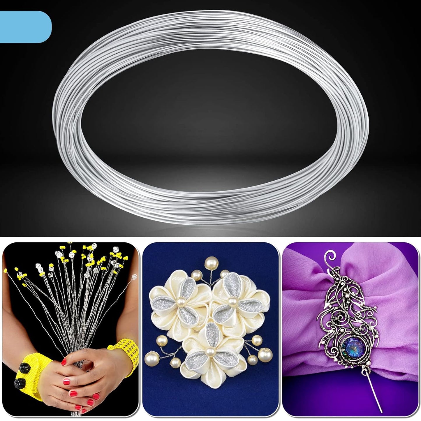 18 Gauge Aluminum Wire for Crafting - 52 Ft Bendable Sculpting Wire, Tarnish Resistant for Jewelry Making, Sculpture & DIY Art Crafts (1mm Thickness)