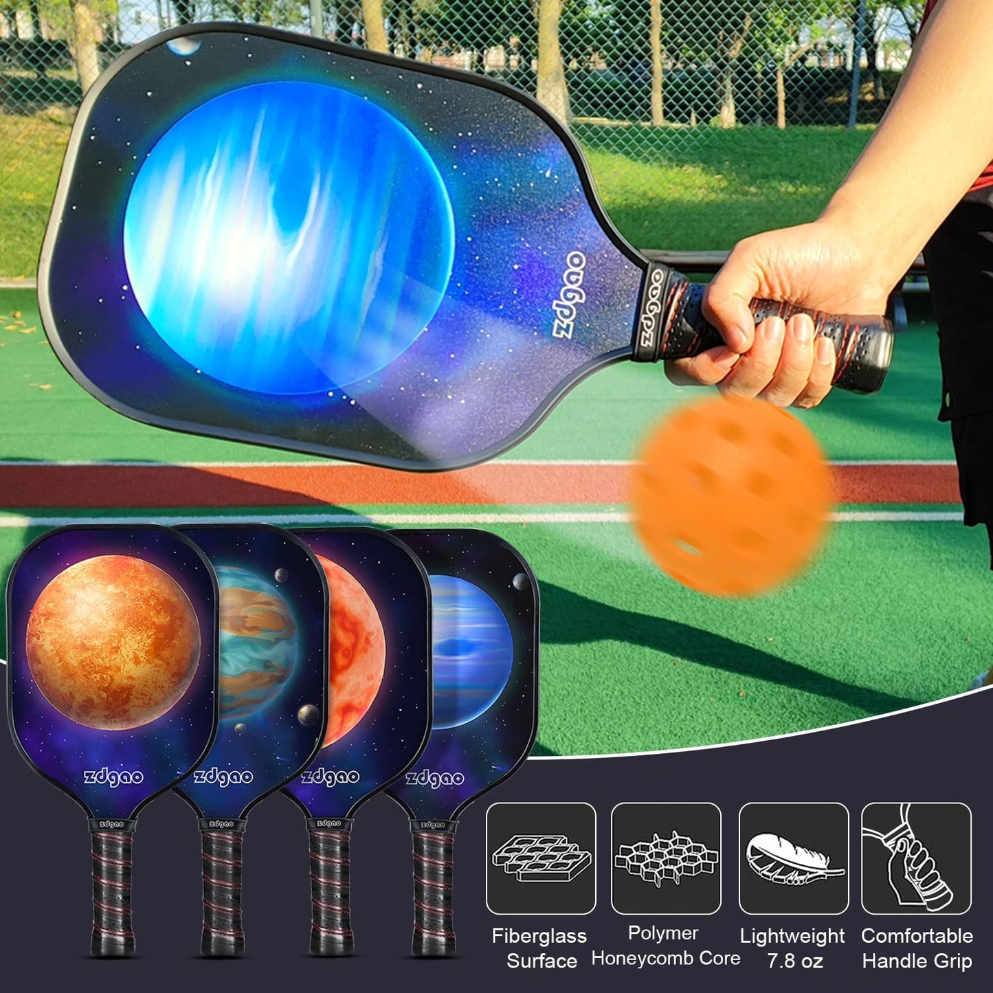 Zdgao Pickleball Set with Net for Driveway, 22 FT Regulation Size Pickle Ball Net Set with Pickleballs, Court Markers and Carry Bag, Steady Metal Frame for Outdoor, Indoor Court