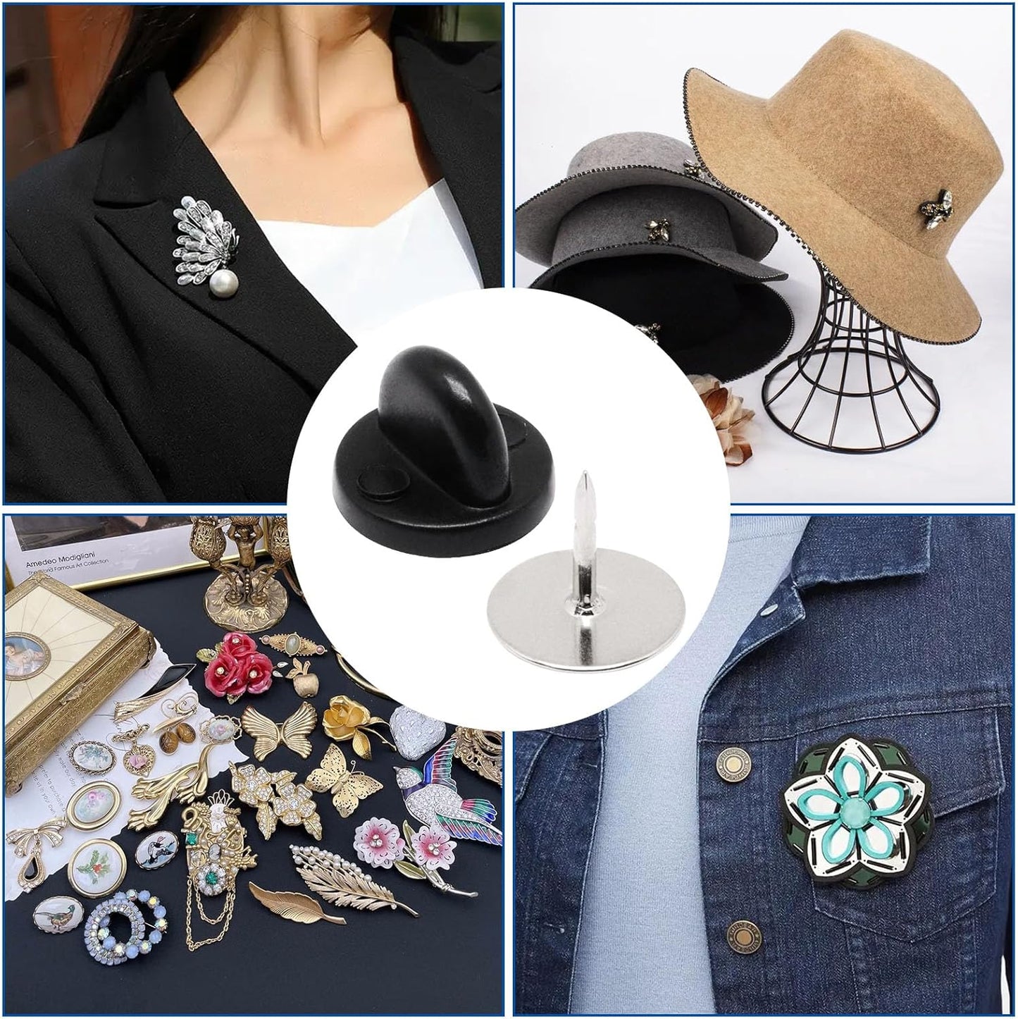 100set Rubber Pin Backs,Blank Pins Scatter Butterfly Clutch Pin Holder Enamel Pin Locking Backs Jewelry Pin Backings Clasp for Brooch Lapel Hat Uniform Badges Tie Tack