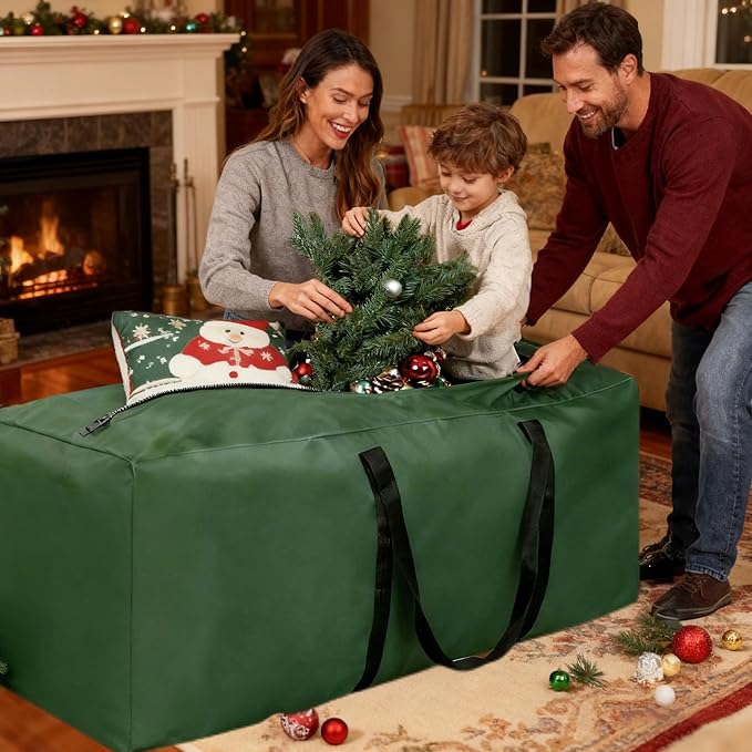 2 Pack Extra Large Christmas Tree Storage Bag Fits 9-12 Ft Artificial Tall Xmas Tree 68" L x 20" H x 30" W 420D Oxford Heavy-Duty Waterproof Storage Bags with Handles, Double Zippers