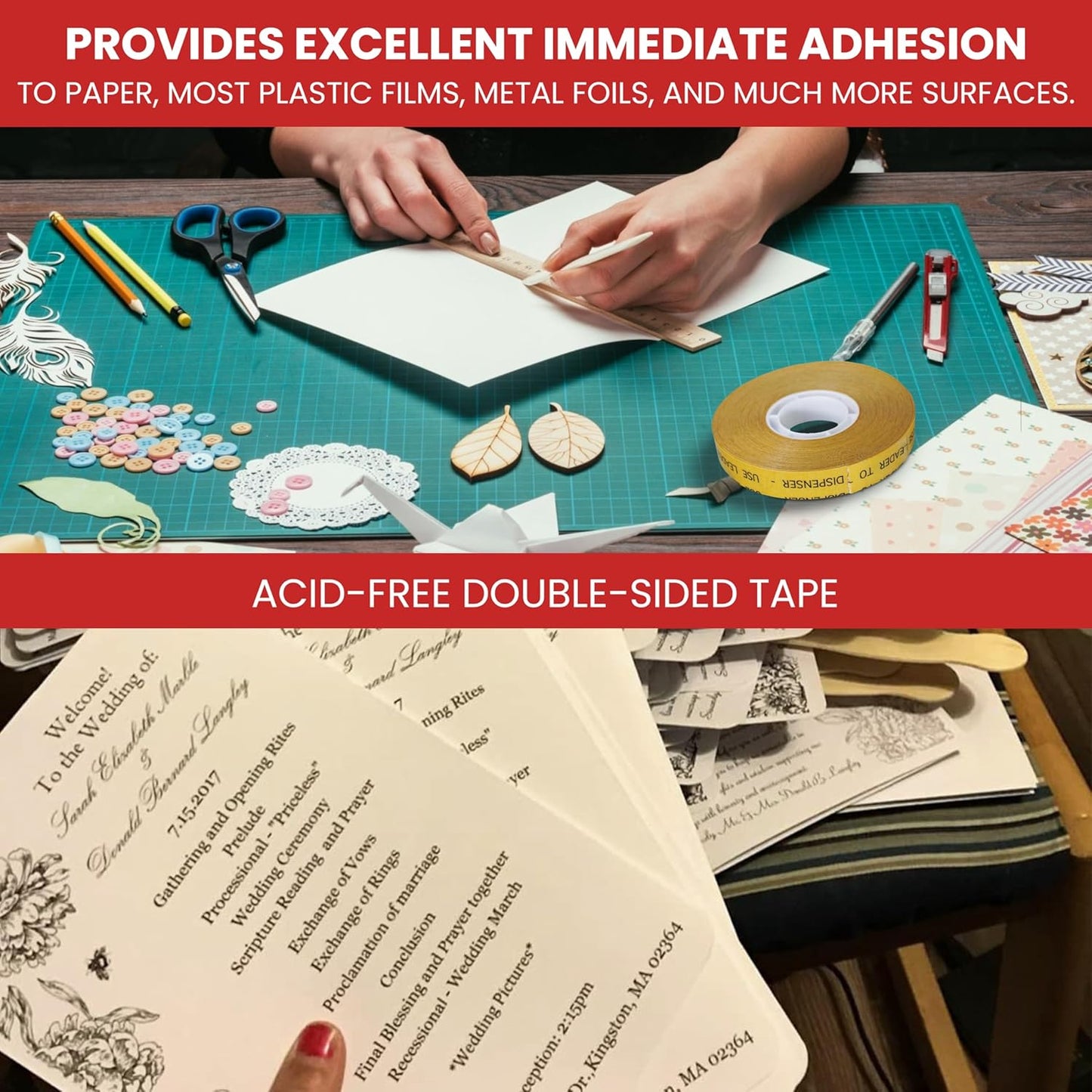 GGR Supplies T.R.U. ATG-7502 ATG Tape (Acid Free Adhesive Transfer Tape): 1/2 in. Wide x 36 yds. (Pack of 24)