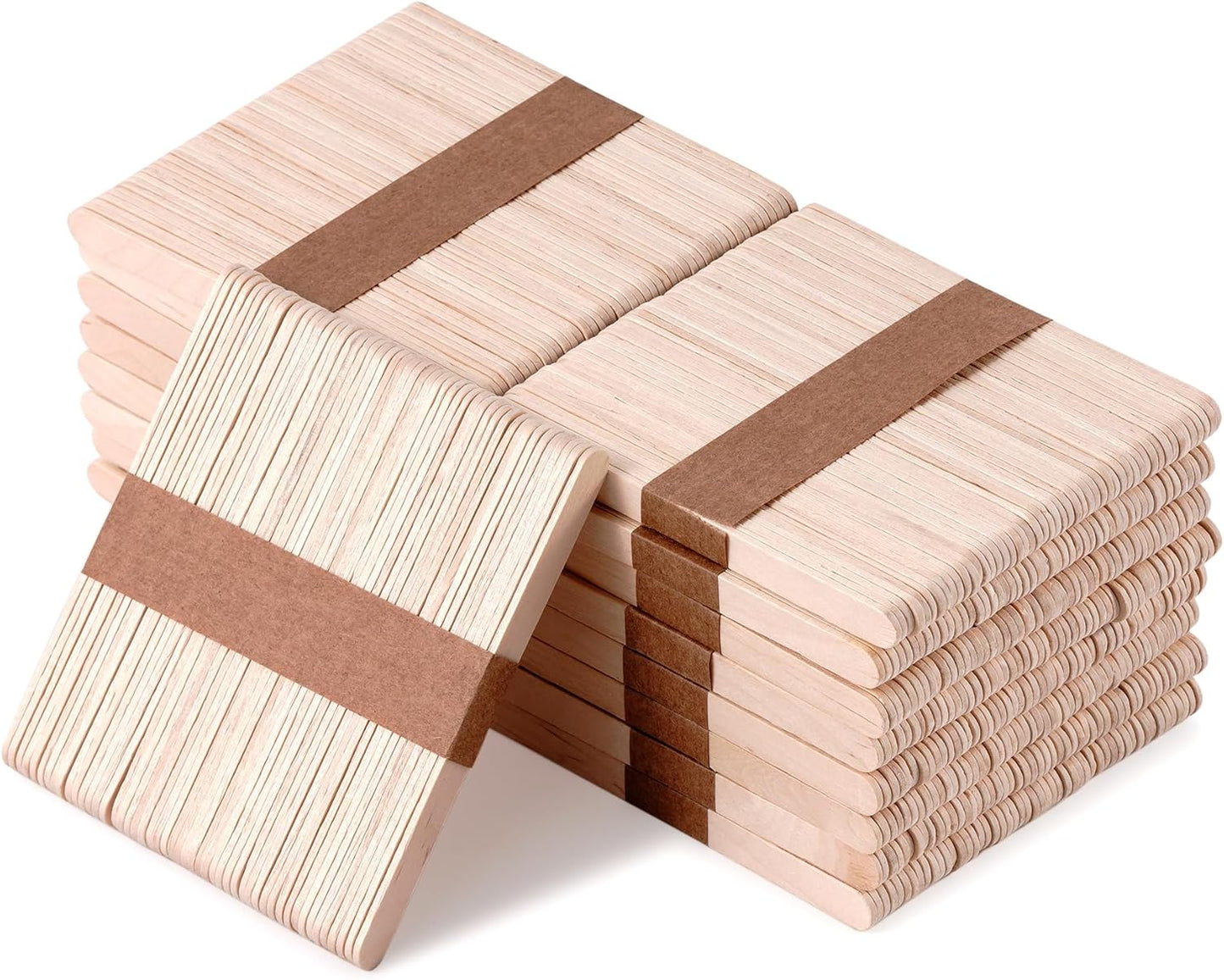 Wooden Craft Sticks & Popsicle Sticks for Crafts, 600-Pack 4.5 Inch Natural Birch Wood Sticks, Food Safe Splinter-Free for Waxing, Painting, DIY Arts & Crafts, Classrooms, Bulk Value Pack