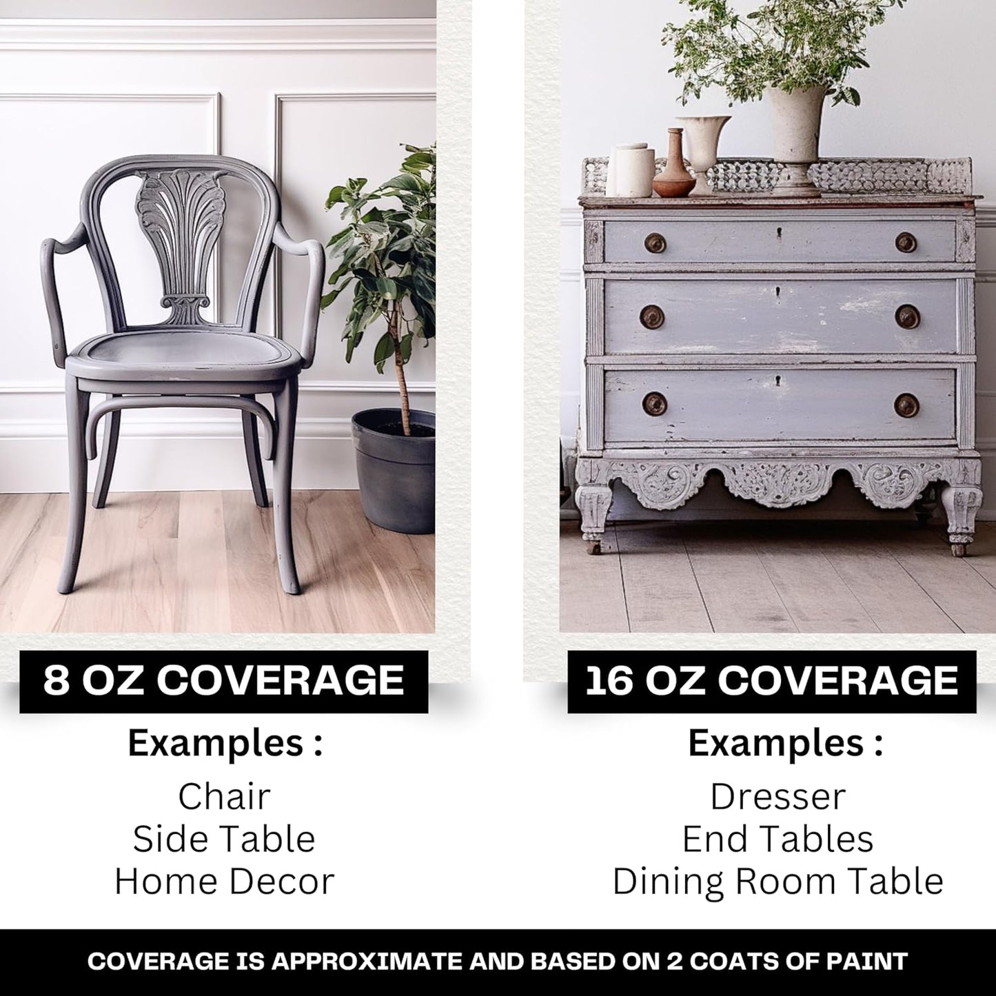 Daydream Apothecary Premium Chalk Style Paint for Furniture, Home Décor, Wood, DIY Interior Projects, Quick Dry, No Prep or Prime Needed, Matte Gray - 8oz