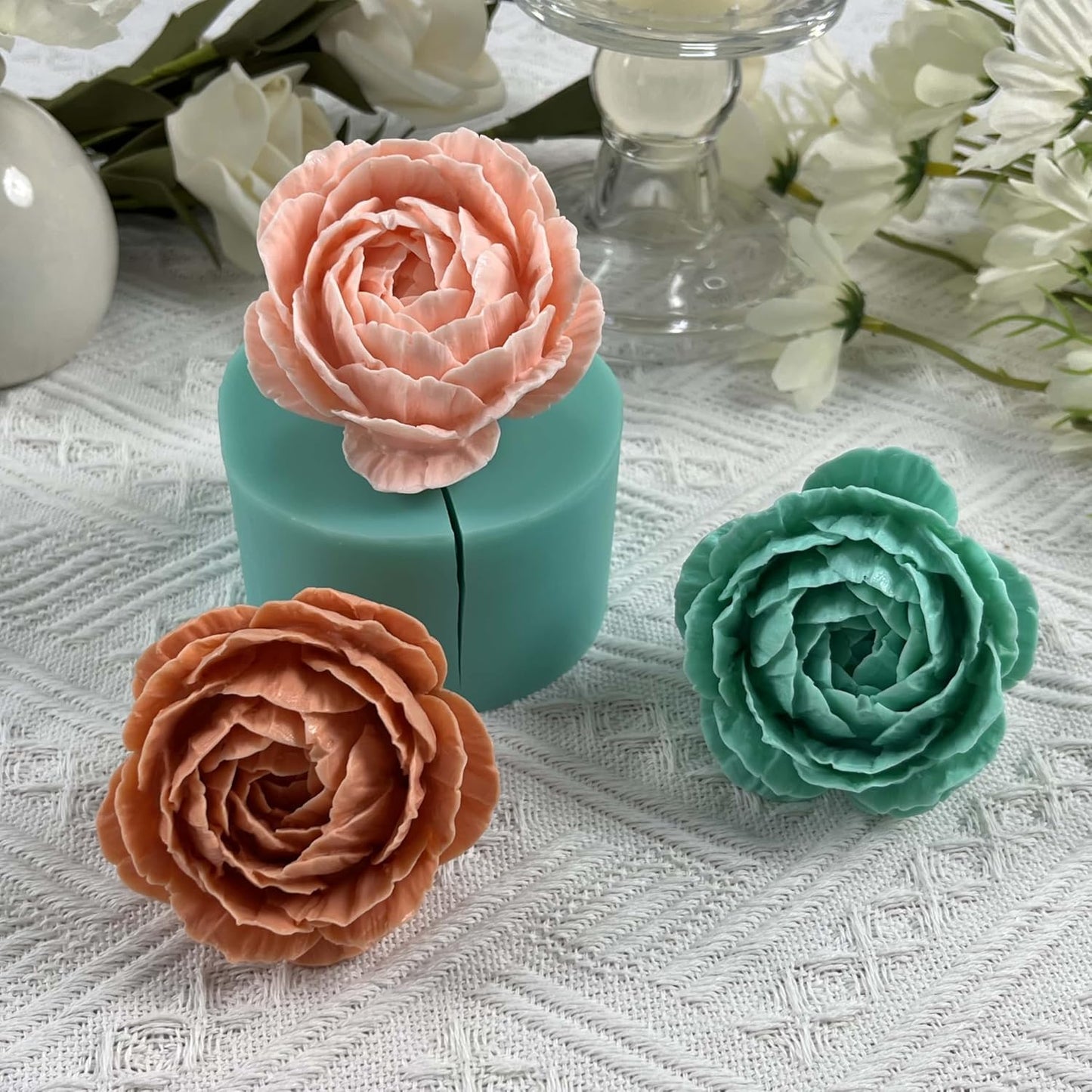 Blossom 3D Flower Crystal Epoxy Mold, Flower Resin Silicone Molds, Decorated Soap Candle Wax, Aroma Plaster Diffuser,Chocolate Mousse Cake Mold Mould