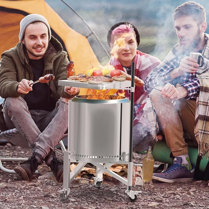 Universal Firepit Stand for 15" 17" 19.5" 22" 25" 27" FirePit, Stainless Steel Camping Fire Pit Stand for Solo Stove Ranger, Bonfire, Yukon, Outdoor Fireplace Accessory for Solo Stove & Other Fire Pit