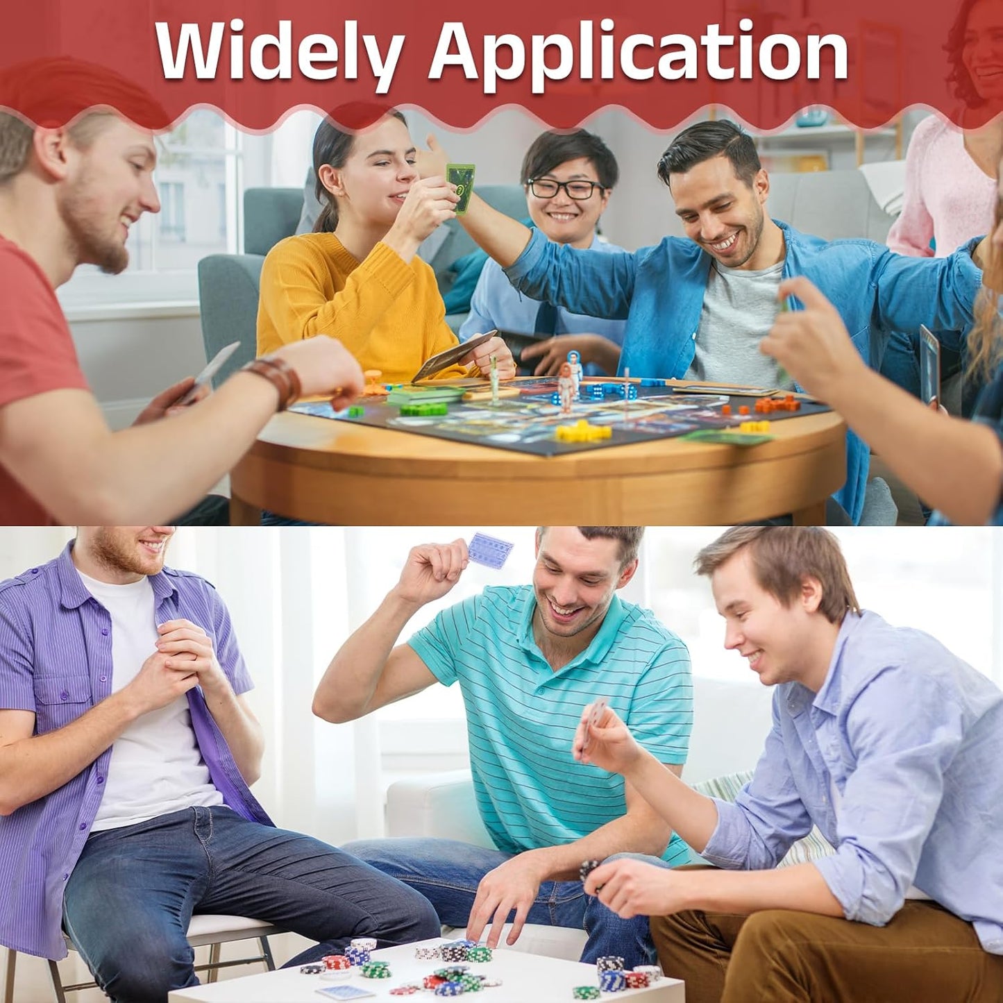 uxcell 24Pcs Magic Dice Counters, Acrylic D6 Life Token Dice Set with Pouch for Standard Cards Gaming Accessories, Black