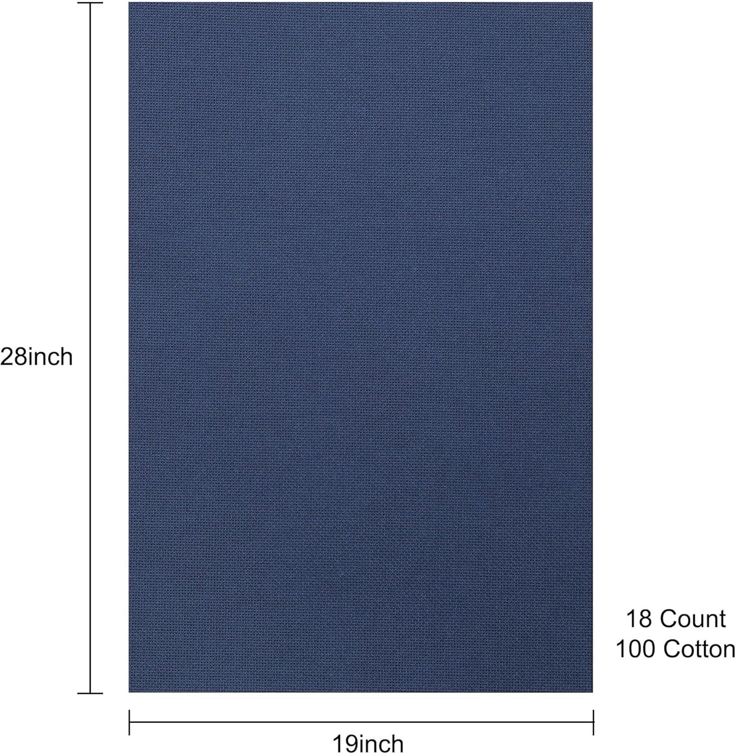 Aida Cloth 18 Count Cross Stitch Fabric,19×28inch (18CT,Navy)