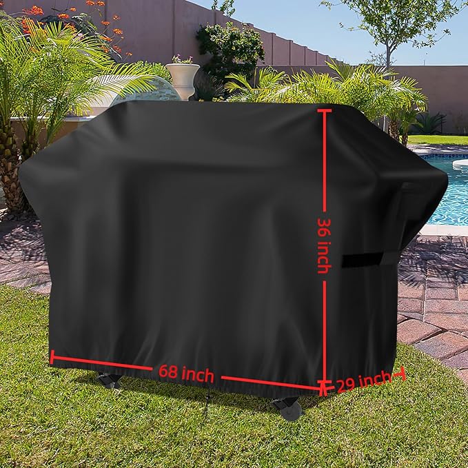 Flat Top Grill Cover for Nexgrill Daytona 4-Burner Propane Gas Griddle,Heavy Duty Waterproof Gas Griddle Cover for Member Mark Pro Series 5-Burner Gas Griddle, 68" W x 29" D x 36" H