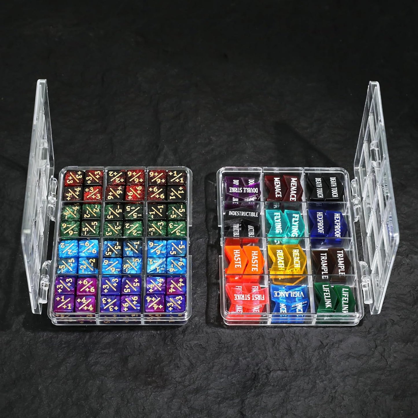 SIXPOINTS 108PCS 12mm MTG +1/+1 Tokens 6 Sided Dice & Keyword Counters Tokens Set for Magic The Gathering, MTG, TCG, Card Games Accessories