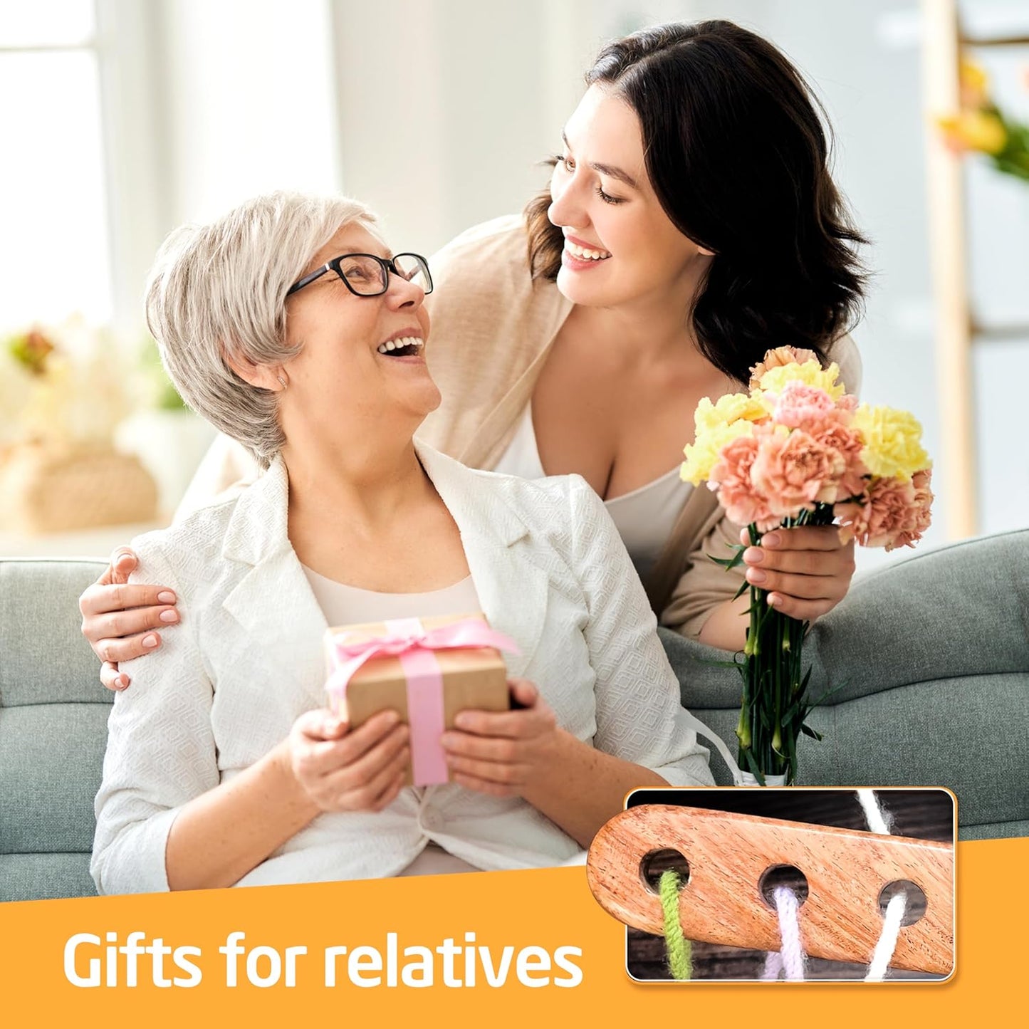 Savina Wooden Yarn Divider - Knitting Yarn Organizer, Yarn Splitter, Crochet Yarn Tender, Knitting On The Go - Makes Knitting & Crocheting with Multiple Colors Much Easier