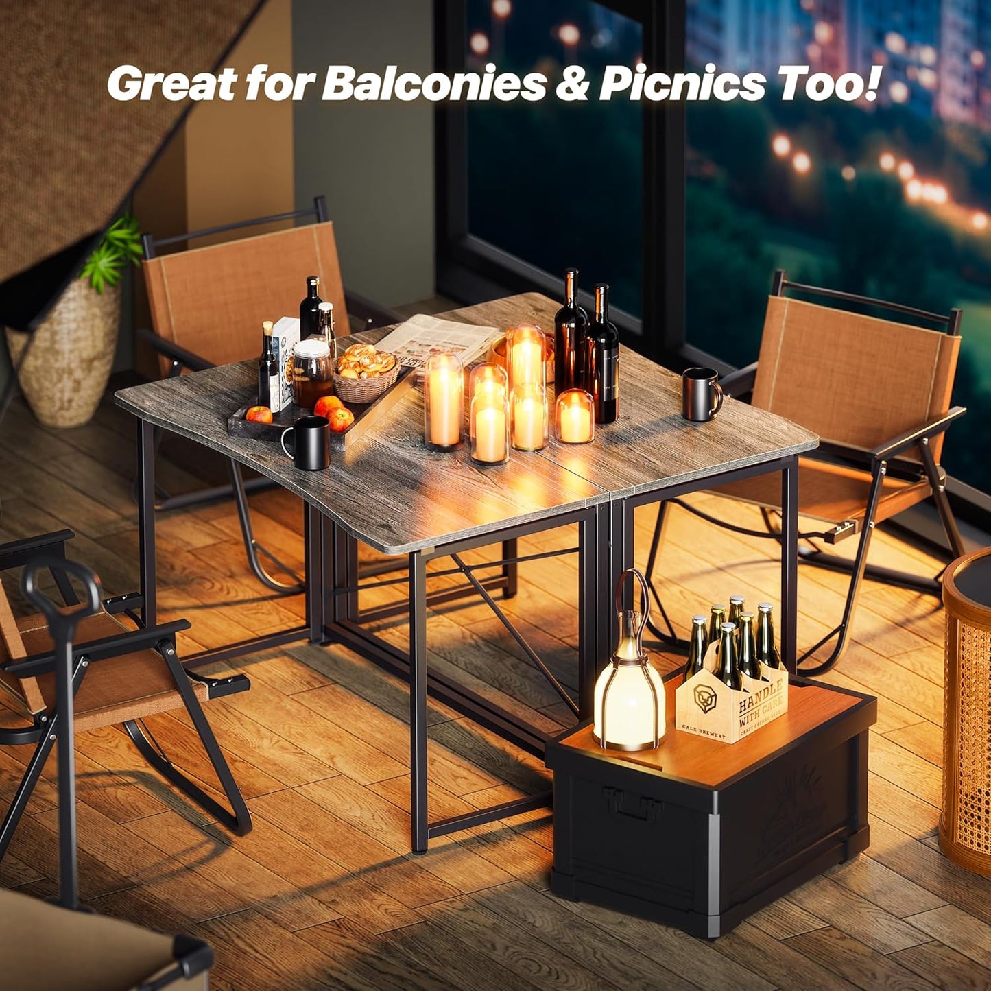 Huuger Folding Desk for Small Spaces, 39.3 Inch Foldable Computer Table, for Home Office, Study, Bedroom, Dorm, Space Saving, Small Writing Work Office Computer Desk, Easy to Fold, Grey