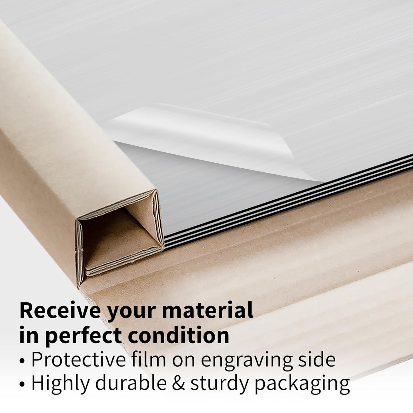 Trotec | Metallic Looking Acrylic Sheet | 12"x24"x1/8", 4 Pcs | Brushed Silver/Black | Metallic Finish - Scratch Resistant for Laser Engraving & Cutting,Printing,Glowforge,Name Plate | USA Made