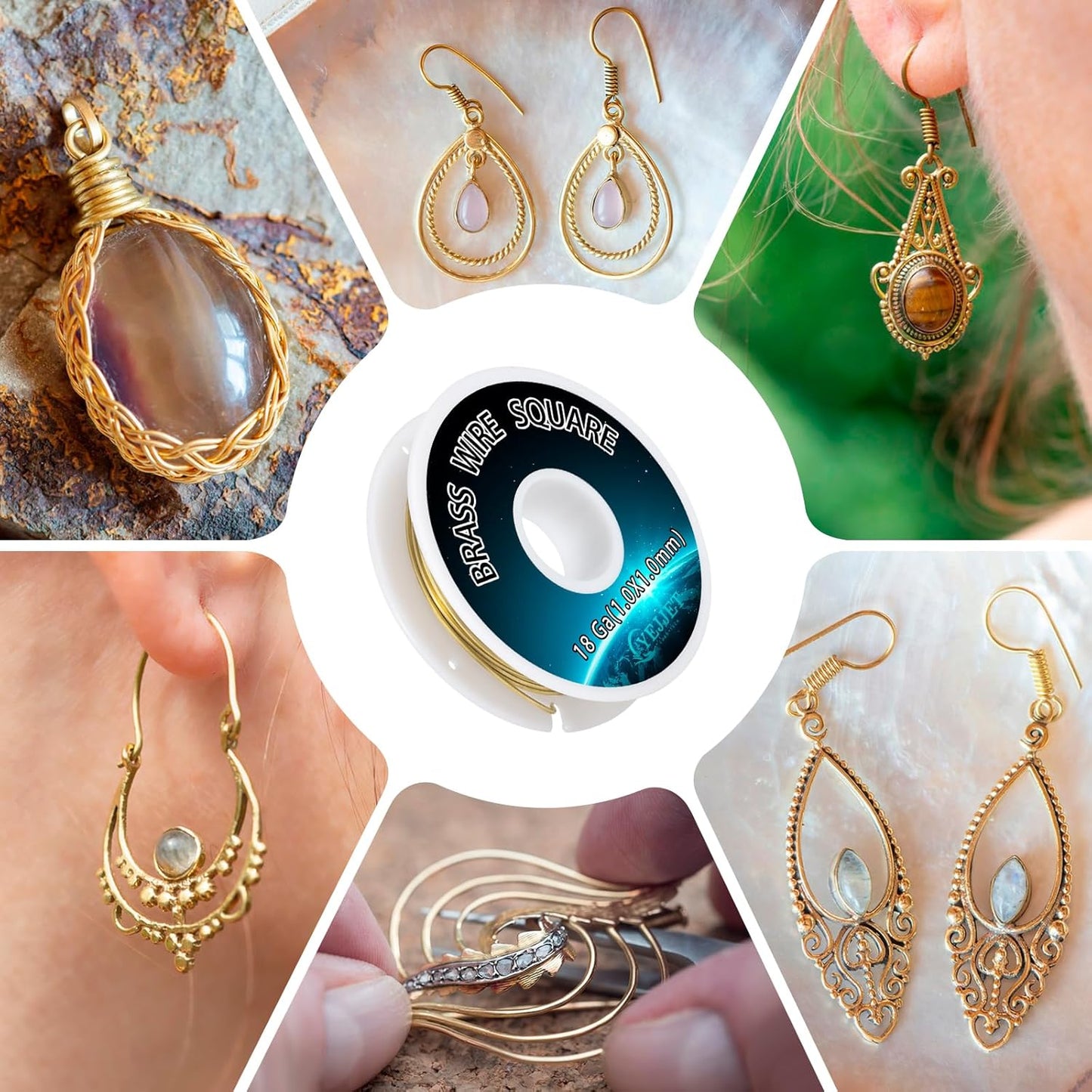 Square Brass Wire 18 Gauge 1.0x1.0mm (30 Feet) - Jewelry Crafting Wire for Metalworking, DIY Projects, Clockmaking