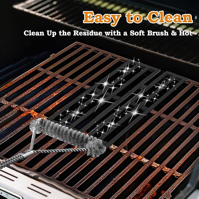 17.5 inch Grill Grates for Weber Spirit Grill Parts, Spirit 200 Series Parts E210 E215 E220 S210 S220 S215 Gas Grill Cooking Grids, Cast Iron Grill Grates Replacement for Weber 7637 64815