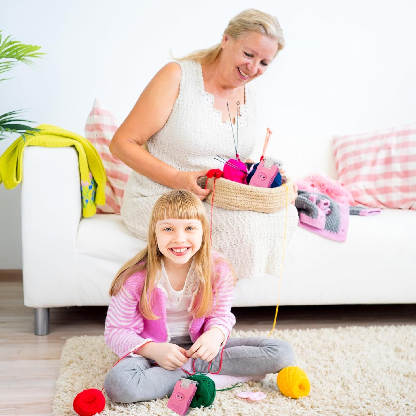 2 Pieces Knitting Counter, Needle Marking Tool, Plastic Knit Counter, Knitting Stitch Counter, Pink