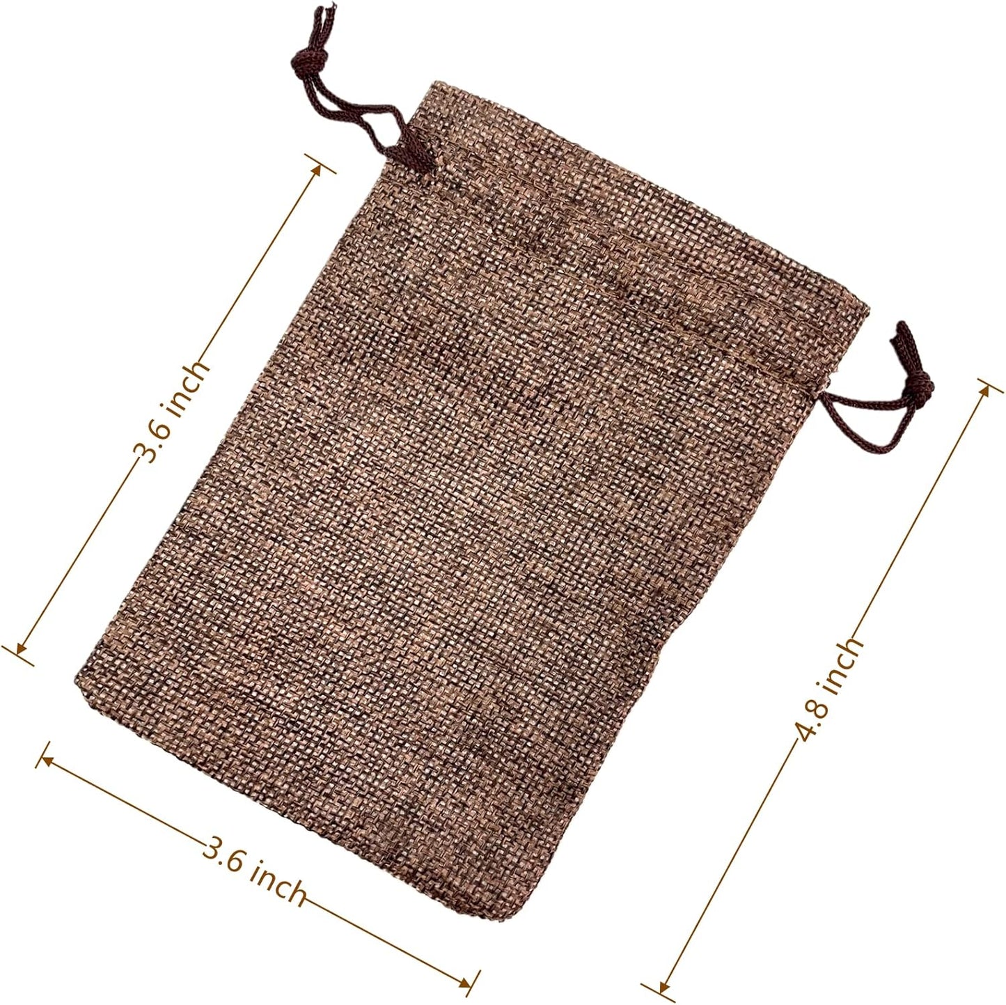 Palmhomee Pack Of 25 Burlap Gift Bags with Drawstring Linen Jewelry Pouches Wedding Hessian Jute Bags for Birthday and Treat Pouches Party Wedding Favors Gift (3.6x4.8 Inch, Coffee)