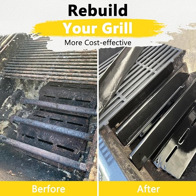Grill Parts Replacement for Weber Genesis 300 Series E310 E320 E330 S310 S320 S330 EP310 EP320 EP330 with Front Control, 7524 Grill Grates 7620 Flavorizer Bars 65505 Heat Deflectors