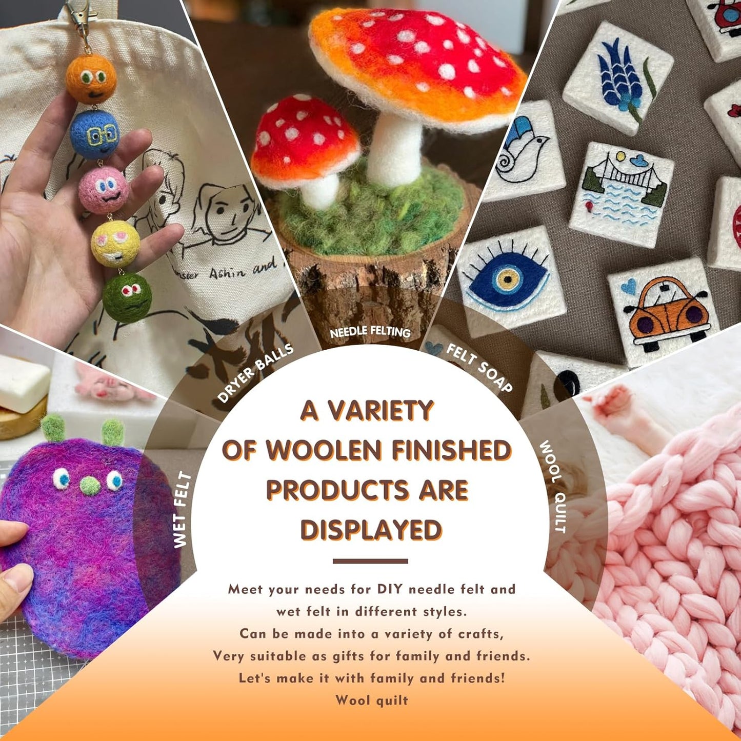 3.53oz Wool Roving Yarn, Wool Felting Supplies, Pure Wools, Chunky Yarn, Spinning Wool Roving for Needle Felting Wet Felting DIY Hand Spinning (Light Green)