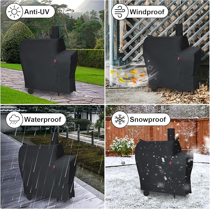 Outdoor Grill Cover Fits Royal Gourmet CC1830/CC1830V 30" Charcoal Grill, Waterproof 600D Heavy Duty Barrel Grill Cover, Fade Resistant & Rip-Proof BBQ Grill Covers for Weather Protection.