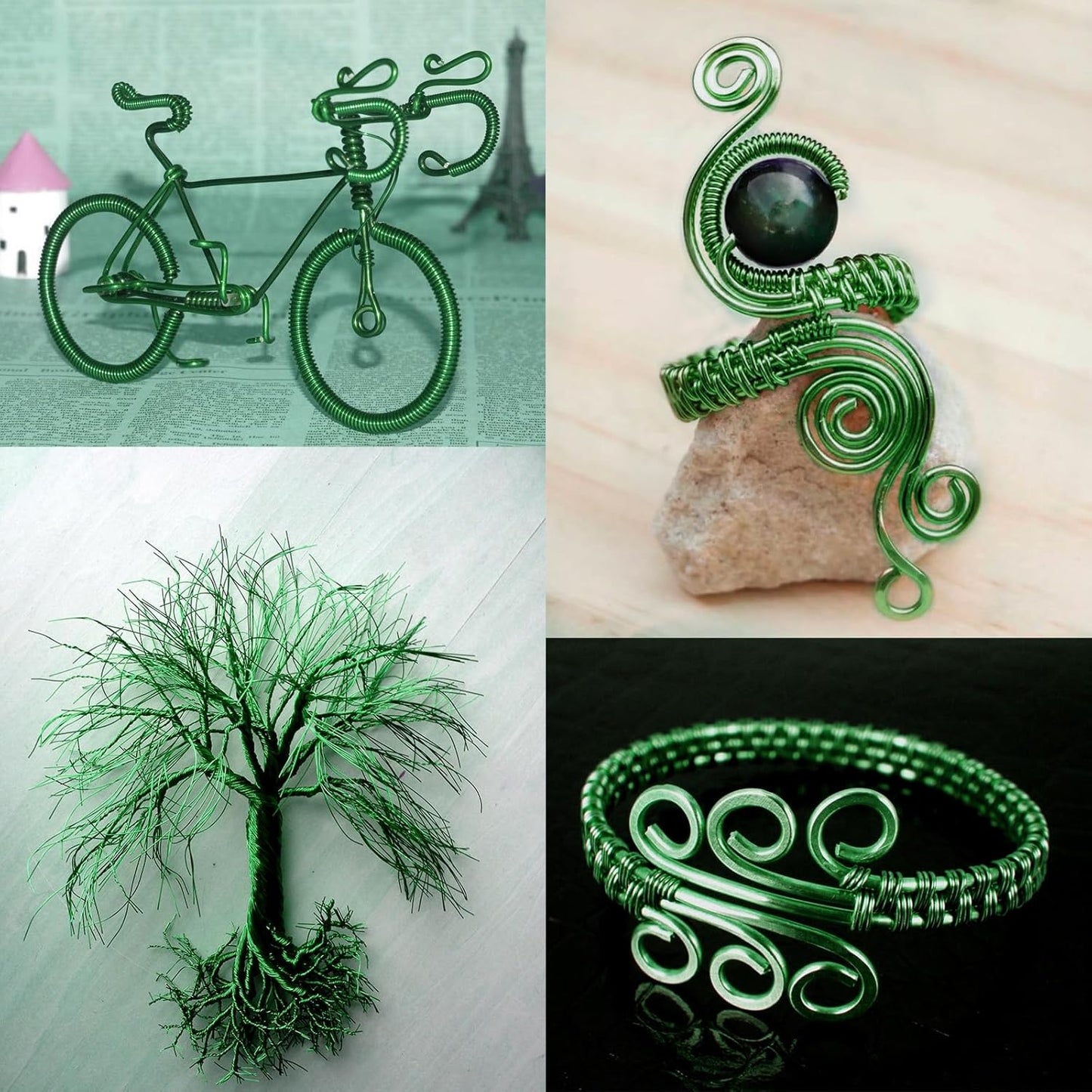 Aluminum Craft Wire, 32.8 Feet 3.0 mm/ 8 Gauge Green Bendable Soft Metal Aluminum Wire Roll Bulk for DIY Crafts Sculpting Jewelry Making