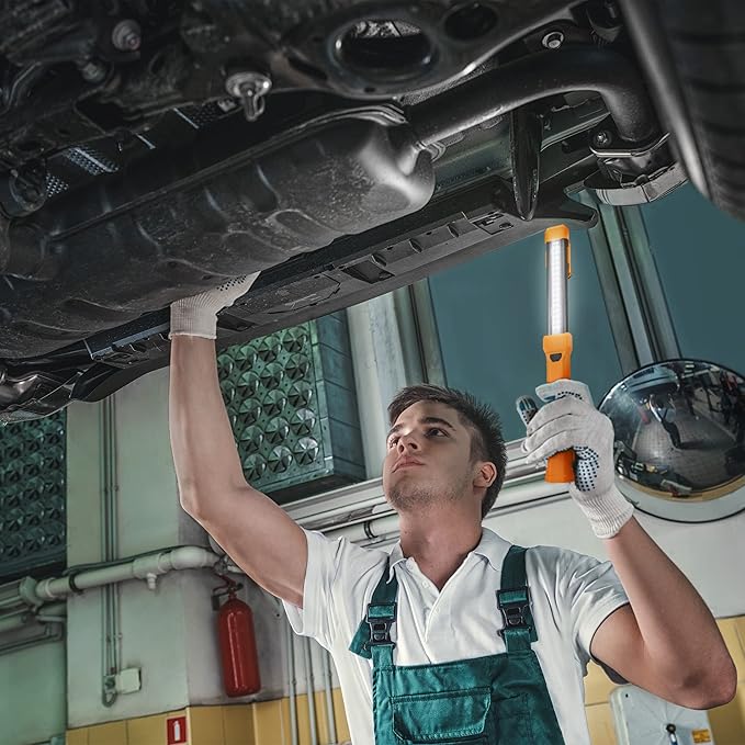 EverBrite 1000LM LED Work Light, Rechargeable Work Light for Mechanics with Dual Magnetic Bases&Hanging Hooks, 4 Lighting Modes, USB C Cable, Ideal Christmas Gift for Car Repair, Working, Pack of 2