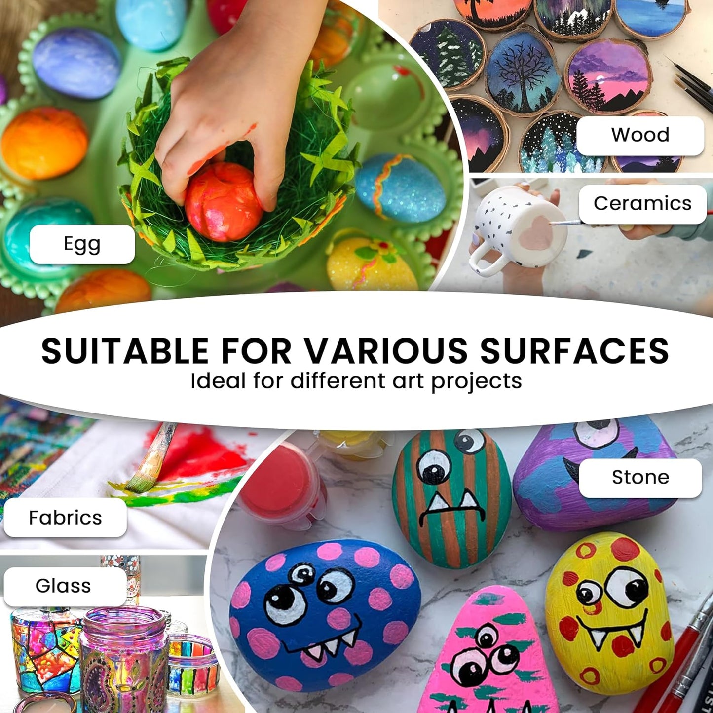 Acrylic Pouring Paint Set | 30 Vibrant Colors Including An Array Of Metallic, Neon & Pastel Paints | Pre Mixed, Ready to Use, High Flow Paint For Canvas, Paper, and More | 2 Ounces Per bottle (Pastel