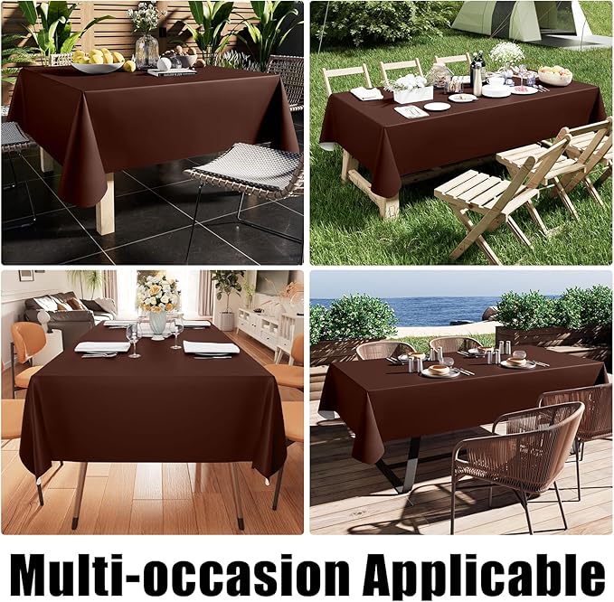 Smiry Rectangle Table Cloth 60x102 Inch, Waterproof Wipeable Vinyl Tablecloths Protector, Oil Spill Proof Plastic Table Cover for Dining, Picnic, Camping, Outdoor, Coffee