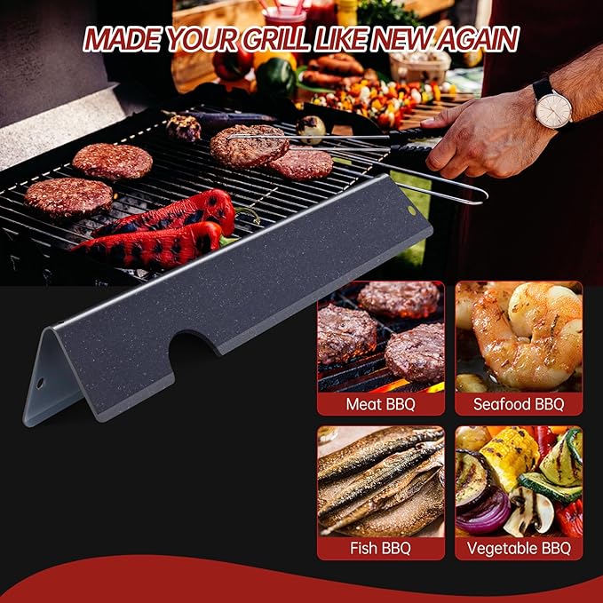 Cast Iron Grill Grates Flavorizer Bars Parts for Weber Genesis 2 E-410, S-410, Genesis II LX E-440, S-440, Weber 66089, 66097, 66041, 66033, 66796, Porcelain Steel Flavor Bars Heat Deflectors