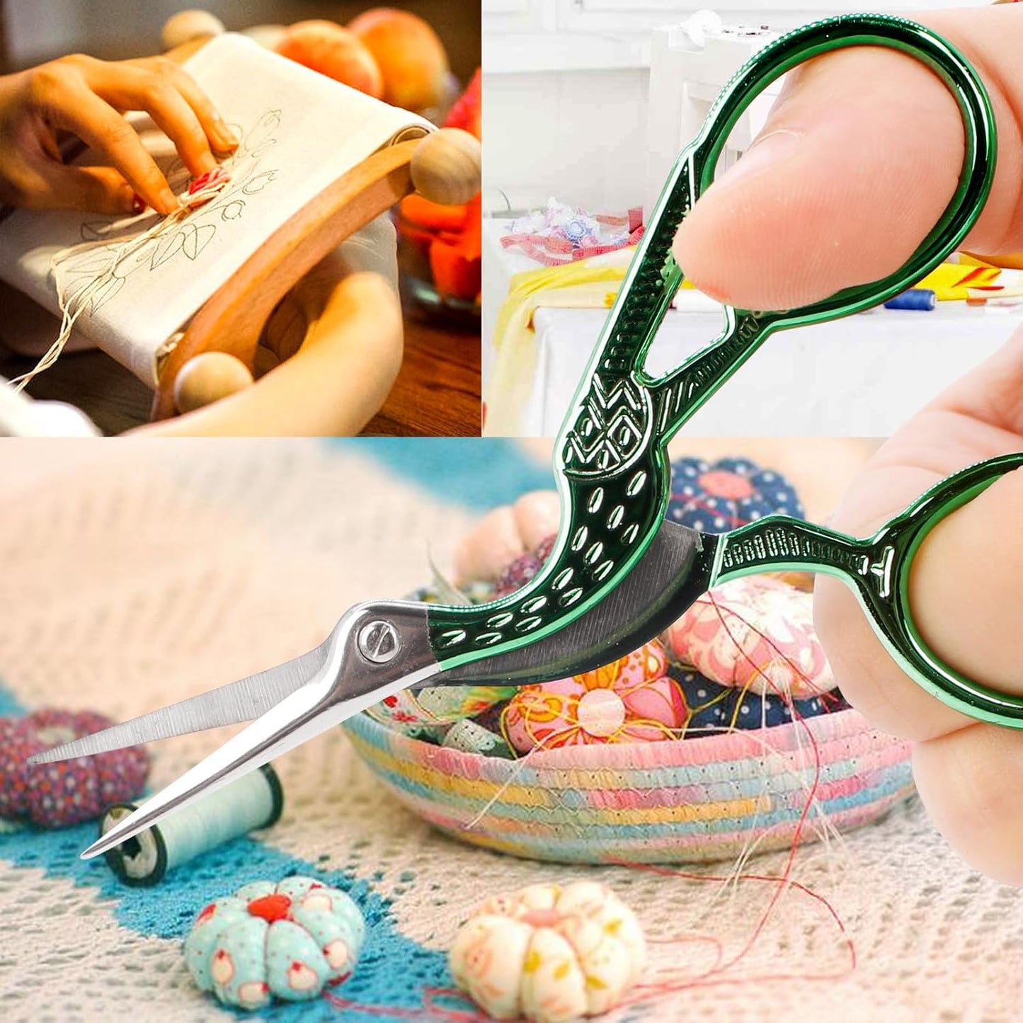 BIHRTC Scissors 3.6Inch Embroidery Knitting Scissor Small Crafting Shears with Leather Case Little Scissors Stainless Steel Scissor for Sewing Needlework Threading Craft Artwork DIY Tools