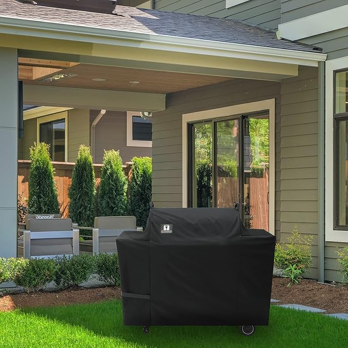 SUPJOYES Grill Cover for Traeger Ironwood 885 Wood Pellet Grill, Heavy Duty Waterproof Smoker BBQ Accessories, Full Length, Special Zipper Design